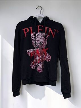 Philipp Plein Pink Paradise Crystal Teddy Bear Hoodie